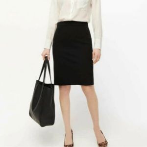 J. CREW No. 2 Pencil Skirt 100% Wool Black Back Zipper Back Vent Lined‎ Size 10
